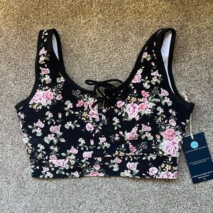 Smith & Coastal Midnight Floral Bathing Suit Top - S